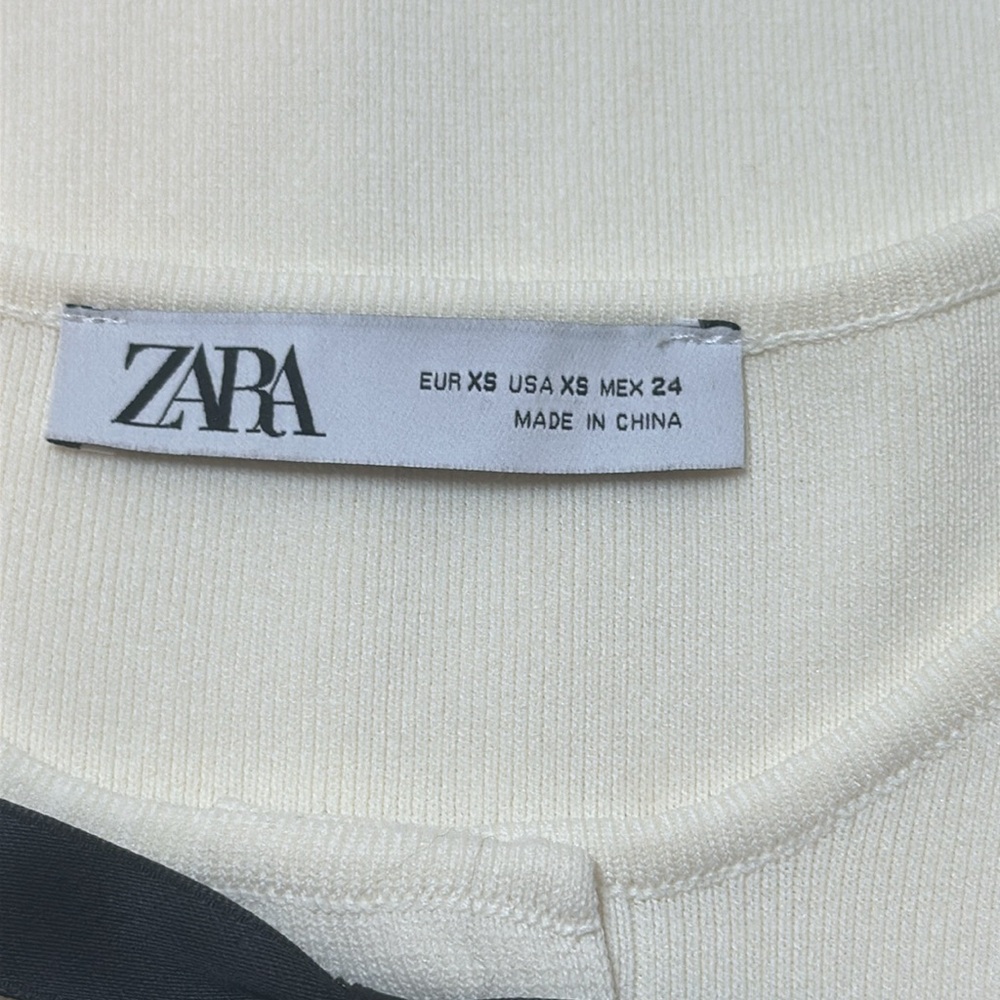 Zara Knit Long Sleeve Bow Dress Size XS - Picture 11 of 12